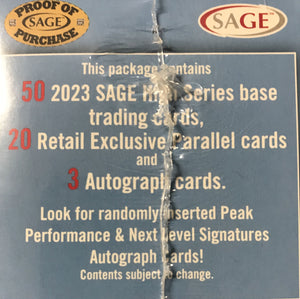 2023 Sage NFL Football Draft Picks HIGH Series Blaster Box with 3 GUARANTEED AUTOGRAPHS