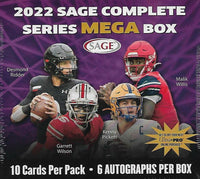 2022 Sage Football Series Factory Sealed MEGA Box Featuring 6 Autographed Cards per box!
