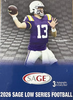 2026 Sage Football Draft Picks LOW Series Blaster Box of Packs with 3 GUARANTEED AUTOGRAPHS and Top Rookie Draft Pick Cards Plus
