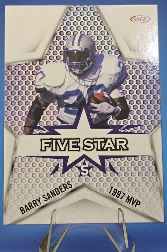 Barry Sanders 2024 SAGE Five Star Series Blue Star Version Mint Card #FS-4