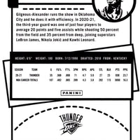 Shai Gilgeous-Alexander 2021 2022 Panini Hoops Basketball Series Mint 4th Year Card #3
