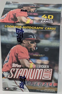 2023 Topps STADIUM CLUB Baseball Series Blaster Box of Packs with One EXCLUSIVE SEPIA per box on average