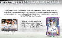 40 Box CASE  of  2023 Topps STADIUM CLUB Baseball Series Blaster Boxes of Packs with One EXCLUSIVE SEPIA per box on average

