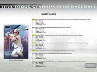 2023 Topps STADIUM CLUB Baseball Series Blaster Box of Packs with One EXCLUSIVE SEPIA per box on average
