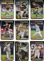 San Diego Padres 2024 Topps Complete Mint 20 Card Hand Collated Team Set Featuring Manny Machado, Yu Darvish, Xander Bogaerts, Fernando Tatis Jr and a Matt Waldron Rookie Card Plus
