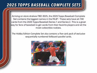 2025 Topps Baseball HOBBY Edition Factory Sealed Set with 5 EXCLUSIVE Sequentially Numbered Foilboard Parallel Cards

