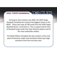 2024 Topps Baseball RETAIL Edition Factory Sealed Set with 5 EXCLUSIVE Rookie Variation Cards
