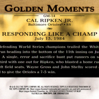 2012 Topps "Golden Moments" Series #2 Complete Mint Insert Set with Mays, Ripken, Strasburg+