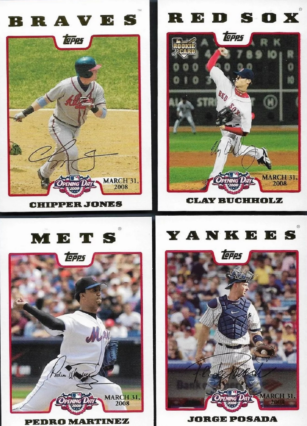 2008 Topps RARE Opening Day Baseball GOLD Version Complete Mint Set Serial Numbered Only 2199 Made