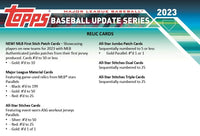 2023 Topps Baseball UPDATE Series Factory Sealed Blaster Box with 3 Blaster Exclusive Base Card Parallels
