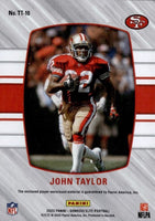John Taylor 2022 Donruss Elite Throwback Threads Series Mint Insert Card #TT-10 Featuring an Authentic Red Jersey Swatch #224/299 Made
