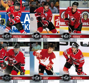 2017 2018 Upper Deck TEAM CANADA Hockey Complete Mint 100 Base Set with Stars and Hall of Famers including Sidney Crosby, Bobby Orr, Connor McDavid, Bobby Hull Plus