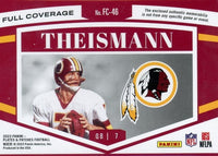 Joe Theismann 2023 Panini Plates and Patches Full Coverage Series RARE Mint Insert Card #FC-46 Featuring a HUGE Authentic Red Jersey Swatch #13 of only 45 Made
