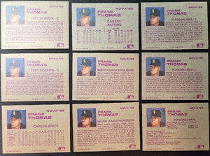 Frank Thomas 1992 Star Company NOVA Series Complete Mint 9 Card Set. O