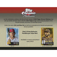 2022 Topps CHROME PLATINUM Baseball Series Blaster Box with EXCLUSIVE PRISM Refractor Parallels
