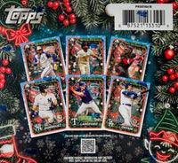 2024 Topps Baseball Holiday MEGA BOX Containing 100 Cards Including 1 Relic, Autograph or Autograph Relic Plus an Ornament Box Loader in Every Box
