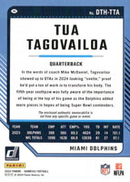 Tua Tagovailoa 2024 Panini Donruss Threads Series Mint Insert Card #DTH-TTA Featuring an Authentic Green Jersey Swatch
