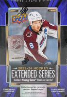 2023 2024 Upper Deck Hockey EXTENDED Series Blaster Box with Chance for Connor Bedard Rookie Year Inserts Plus Young Guns Rookie Cards of Logan Cooley and Adam Fantilli Plus
