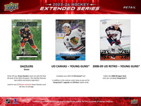 2023 2024 Upper Deck Hockey EXTENDED Series Blaster Box with Chance for Connor Bedard Rookie Year Inserts Plus Young Guns Rookie Cards of Logan Cooley and Adam Fantilli Plus
