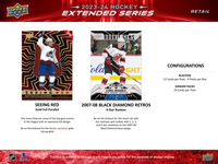 2023 2024 Upper Deck Hockey EXTENDED Series Blaster Box with Chance for Connor Bedard Rookie Year Inserts Plus Young Guns Rookie Cards of Logan Cooley and Adam Fantilli Plus
