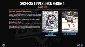 2024 2025 Upper Deck Series One Hockey Unopened Blaster Box of Packs with a Young Guns Rookie Card and Green Dazzler Card Plus