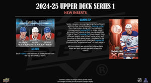 2024 2025 Upper Deck Series One Hockey Unopened Blaster Box of Packs with a Young Guns Rookie Card and Green Dazzler Card Plus