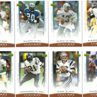 2006 Upper Deck Legends Football Series Complete Mint Basic 100 Card Set Loaded with Stars and Hall of Famers including Tom Brady, Peyton Manning and Dan Marino Plus