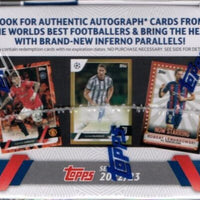 2022 2023 Topps UEFA Champions League Soccer Collection Factory Sealed Blaster Box with 4 EXCLUSIVE INFERNO Parallels