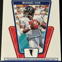 Michael Vick 2023 Donruss Elite Throwback Threads Series Mint Insert Card #8 Featuring an Authentic Red Jersey Swatch #125/375 Made