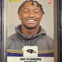 Zay Flowers 2023 Panini NFL Sticker and Card Collection Silver Foil Rookie Card #89