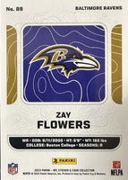 Zay Flowers 2023 Panini NFL Sticker and Card Collection Silver Foil Rookie Card #89
