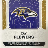 Zay Flowers 2023 Panini NFL Sticker and Card Collection Silver Foil Rookie Card #89