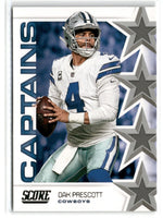 2019 Score Football Captains 30 Card Insert Set with Brady, Kelse, Prescott, Plus
