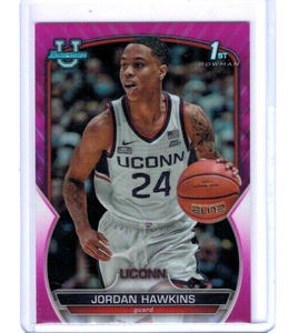 Jordan Hawkins 2023 Bowman Chrome University Pink Refractor Series Mint Card #85