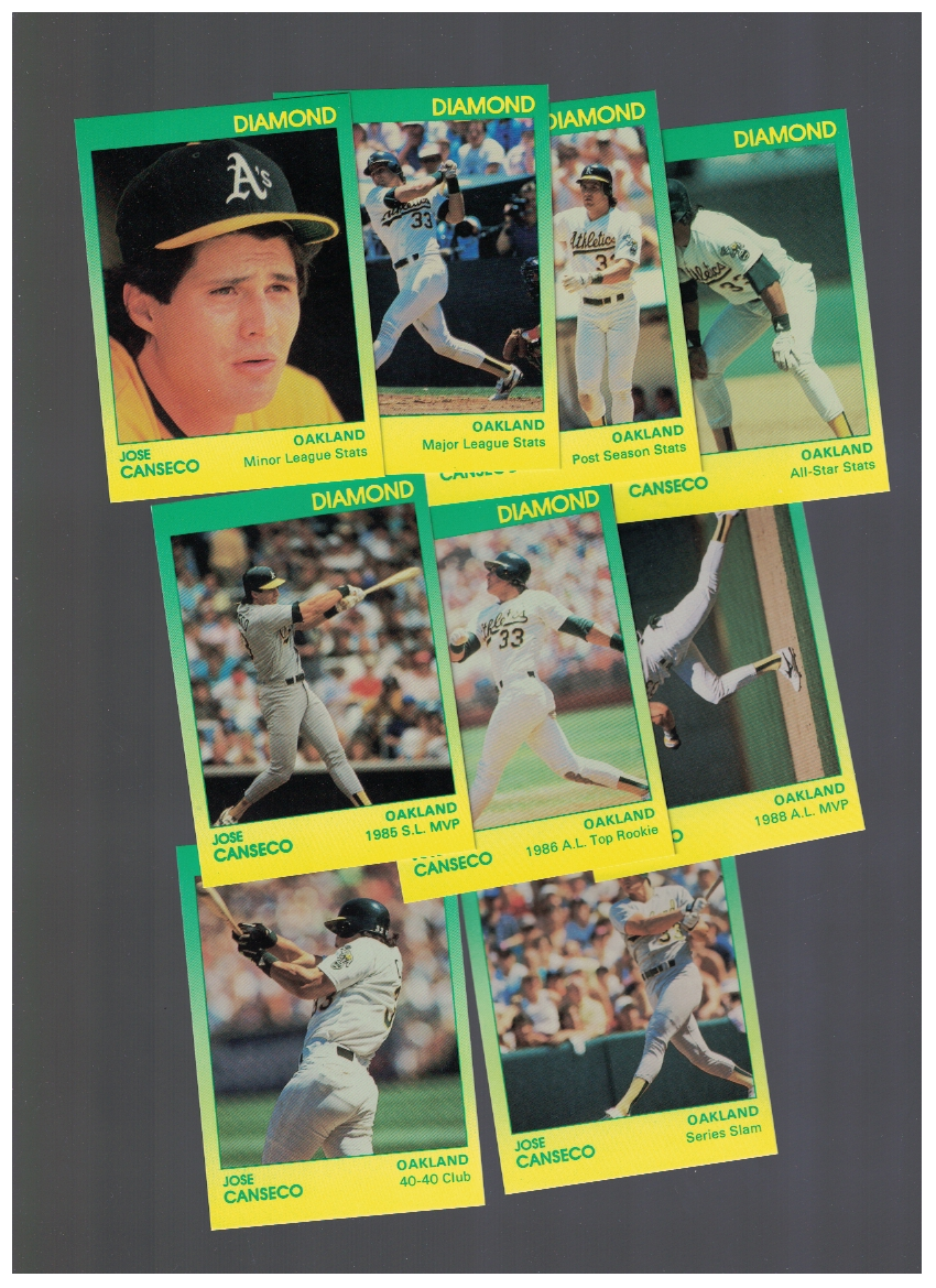 Jose Canseco 1991 Star Company DIAMOND Series Complete Mint Set
