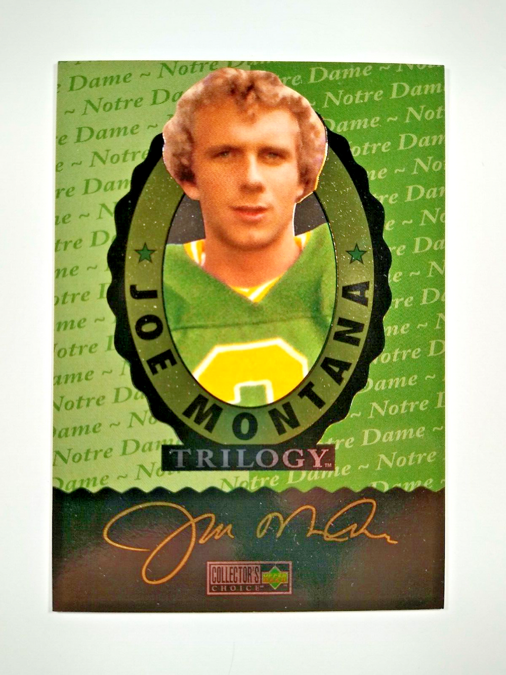 Joe Montana 1995 Upper Deck Trilogy Collector's Choice Header Card