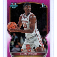 Kijani Wright 2023 Bowman Chrome University Pink Refractor Series Mint Card #51