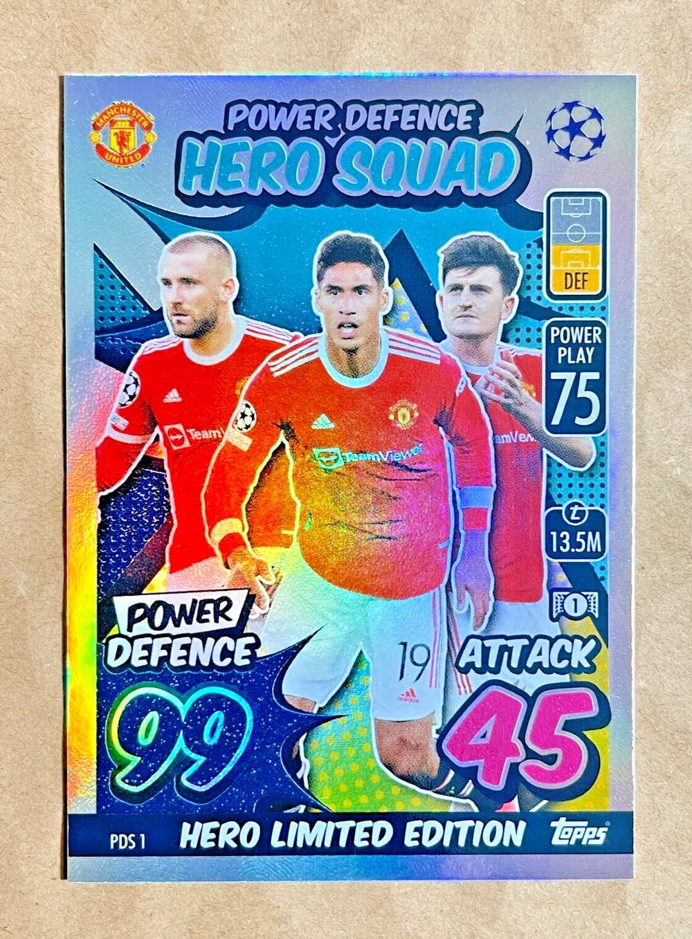 2021 2022 Topps Match Attax Extra Power Defence Hero Squad Limited Edition Series Mint Card #PDS1