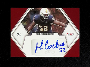 McClendon Curtis 2023 Sage Red Autograph Card #A-MC