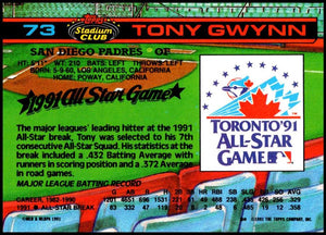 Tony Gwynn 1991 Topps Stadium Club Dome Series Mint Card #73