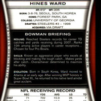 Hines Ward 2008 Bowman Gold Series Mint Card #78