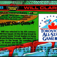Will Clark 1991 Topps Stadium Club Dome Series Mint Card #28