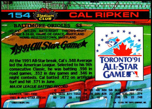 Cal Ripken 1991 Topps Stadium Club Dome Series Mint Card #154