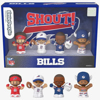 Fisher Price Little People Collector Buffalo Bills NFL 4-Pack Figure Set Josh Allen, Von Miller, and Dawson Knox, along with one super fan
