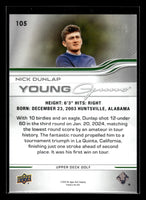 Nick Dunlap 2026 Upper Deck Golf Young Guns Mint Card #105
