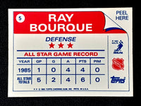 Ray Bourque 1985 1986 Topps Sticker #5
