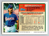 Juan Gonzalez 1994 Topps Series Mint Card #685
