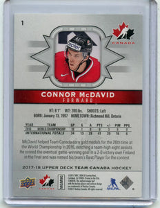 Connor McDavid 2017 2018 Upper Deck Team Canada Series Mint Card #1