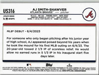 AJ Smith-Shawver 2024 Topps Update Rainbow Foil Card #US316
