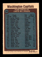 Washington Capitals 1977 1978 O-Pee-Chee Team Card #88
